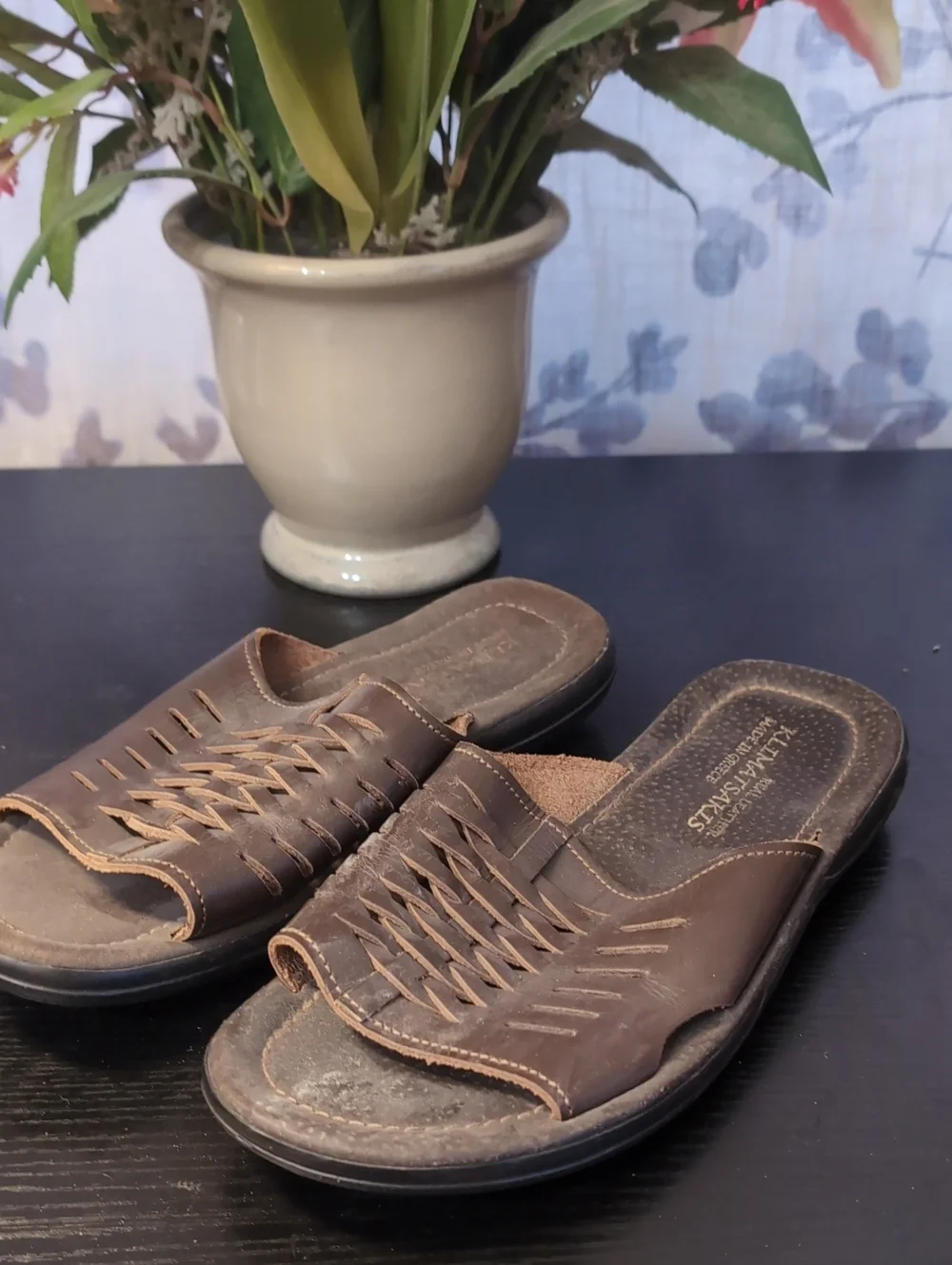 Brown Men's Slide Sandals -